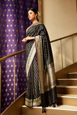 Load image into Gallery viewer, Nargis Fakhri in our Banarasi Silk Paithani Border....
