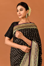 Load image into Gallery viewer, Nargis Fakhri in our Banarasi Silk Paithani Border....
