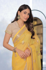 Load image into Gallery viewer, Kota Silk Gota Patti Flower Buti Embroidery Saree
