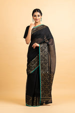 Load image into Gallery viewer, Kota Gold Foil Print With Dori Embroidery Leaf Jaal Saree
