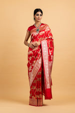 Load image into Gallery viewer, Banarasi Silk Zari Jaal Saree
