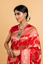 Load image into Gallery viewer, Banarasi Silk Zari Jaal Saree
