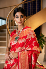 Load image into Gallery viewer, Banarasi Silk Zari Jaal Saree
