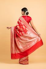 Load image into Gallery viewer, Banarasi Silk Zari Jaal Saree
