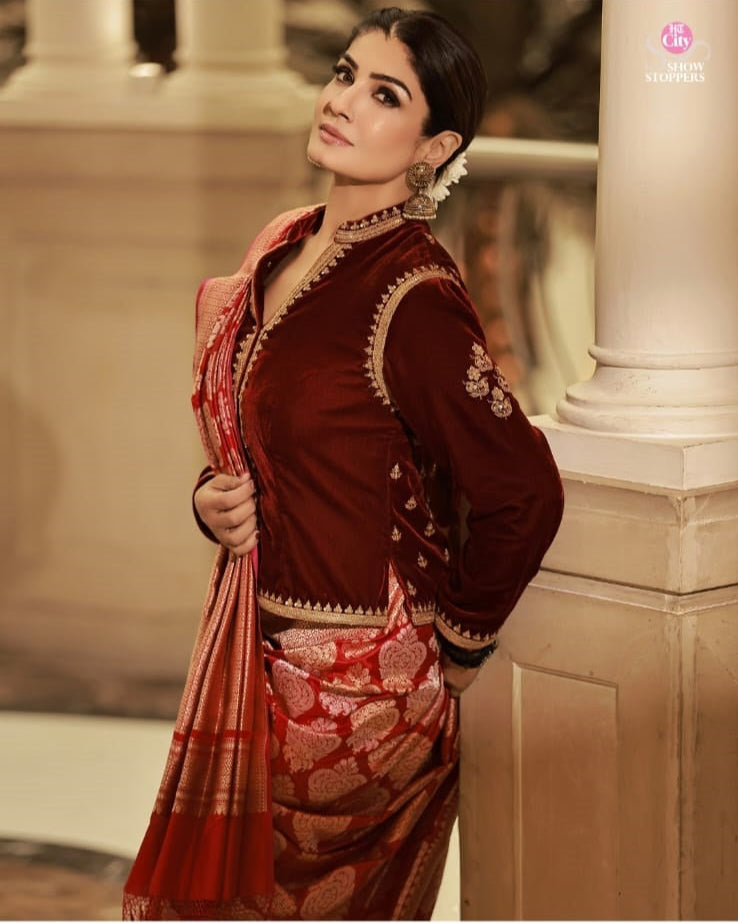 Raveena Tandon in our Banarasi Silk….