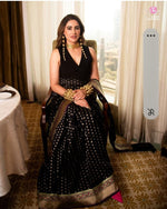 Load image into Gallery viewer, Nargis Fakhri in our Banarasi Silk Paithani Border....
