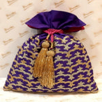 Load image into Gallery viewer, Dupion Silk Mughal Herringbone Design Potli
