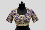 Load image into Gallery viewer, Matka Gulbahar Jaal Purple Blouse
