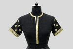 Load image into Gallery viewer, Cotton Traditional Buti Black Blouse

