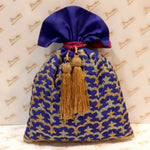 Load image into Gallery viewer, Dupion Silk Mughal Herringbone Design Potli
