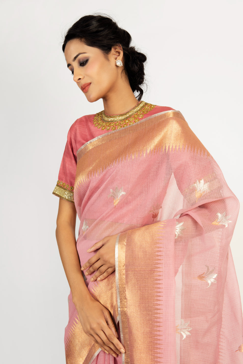 Kotah Kalash Buti with Temple Border Saree