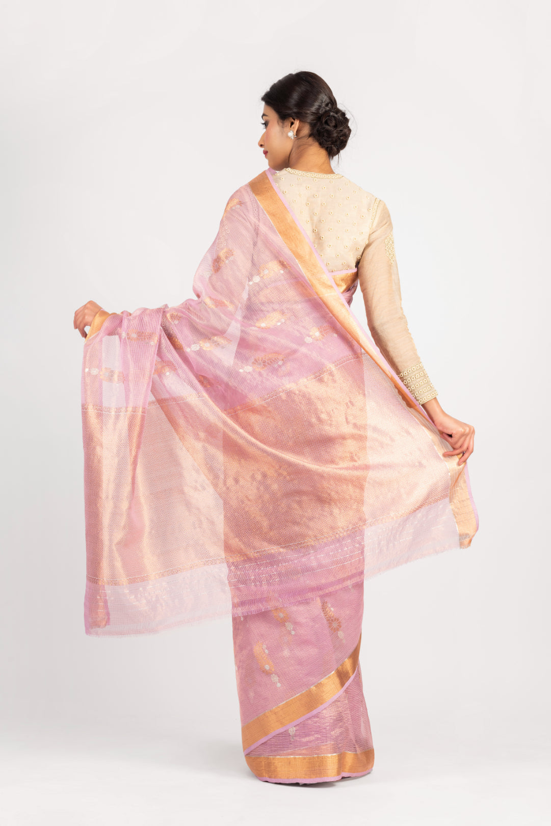 Kota Tissue Kalingi Buta With Badla Meena Saree