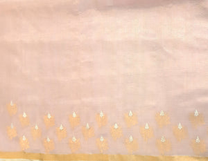 Kota Tissue Farhat Border With Badla Meena Mauve Saree