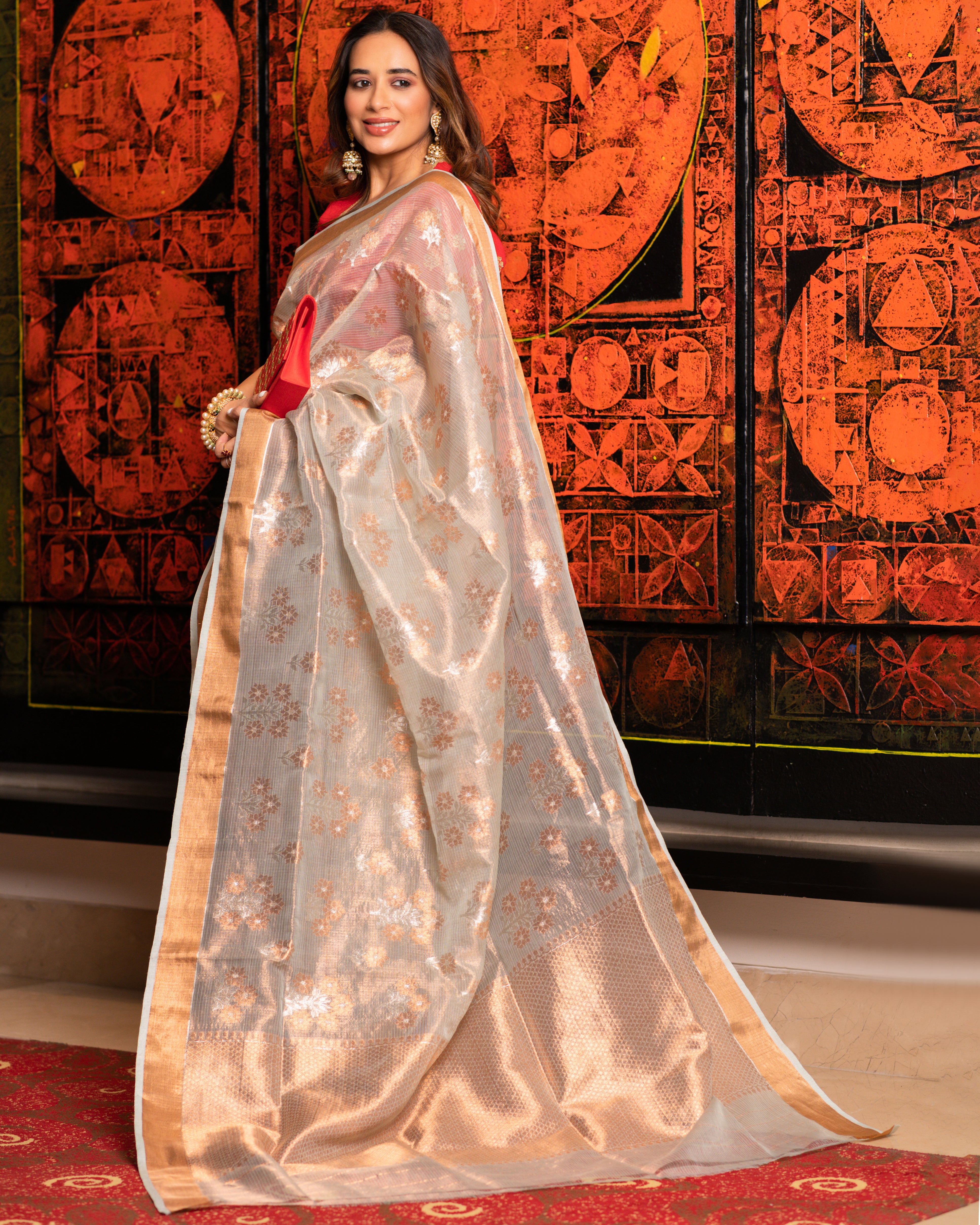 Kota Tissue Phool Bahar Buta Saree