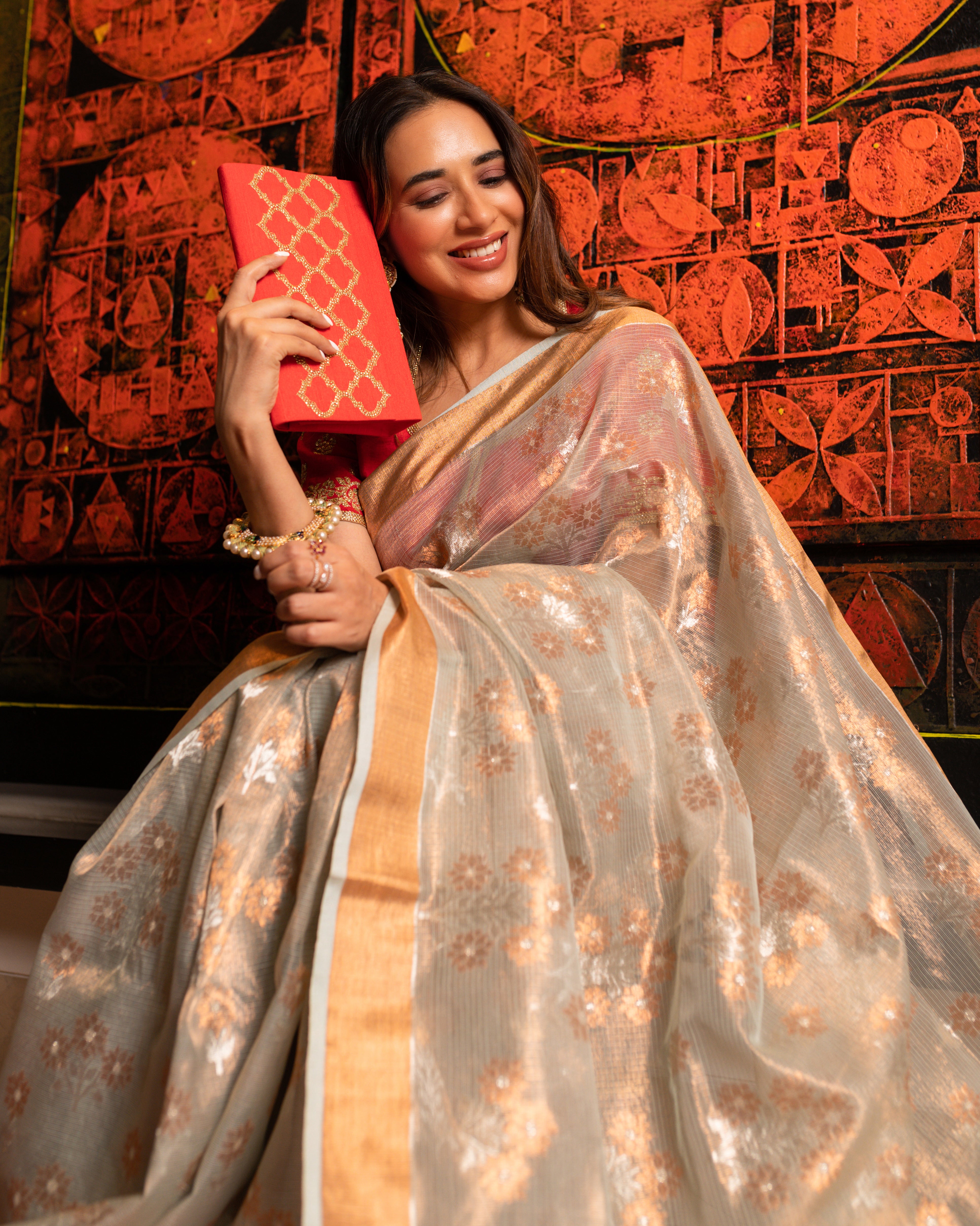 Kota Tissue Phool Bahar Buta Saree