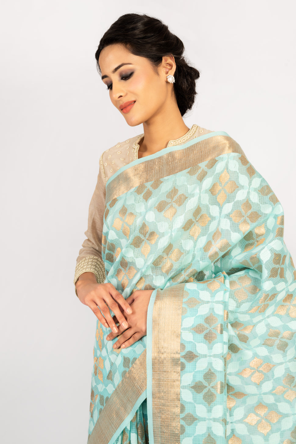 Kotah Cotton Ayesha Zari Buti Saree