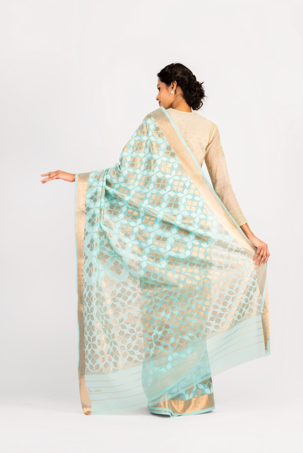 Kotah Cotton Ayesha Zari Buti Saree