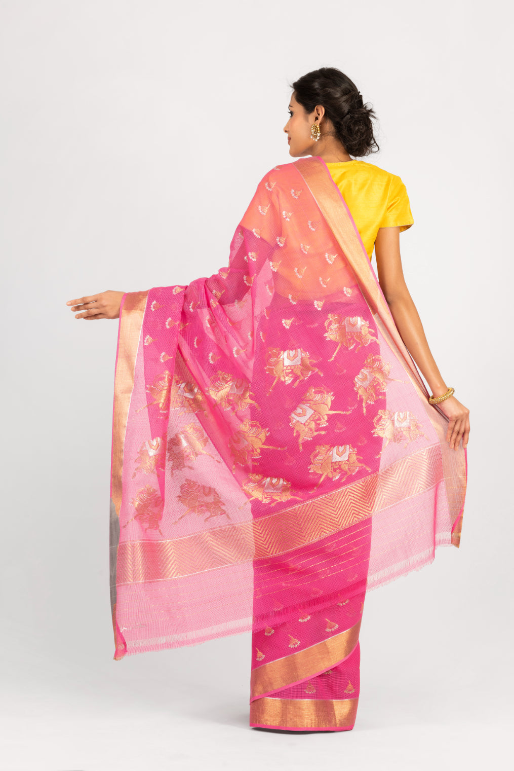 Kotah Cotton Pushkar Palla With All Over Jhumka Buti Saree