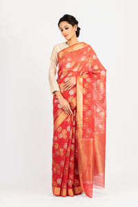 Kota Gulbahar Buta Zari With Badla Meena Saree