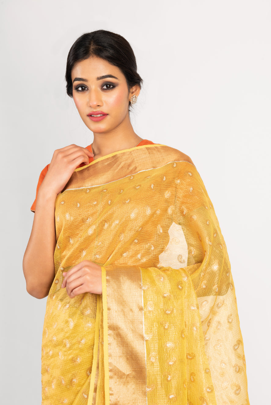 Kota Tissue Kery Buti With Badla Meena Saree