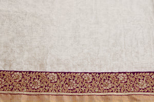 Kota Tissue Saree Gulbahar Embodeiry Border Tape Buti Saree