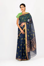 Load image into Gallery viewer, Kota Cotton Small Parrot Jaal Saree
