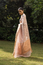 Load image into Gallery viewer, Kota Tissue Silver and Gold Zari Half &amp; Half Buti Saree
