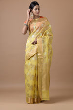 Load image into Gallery viewer, Kota Gulbahar Buta Zari With Badla Meena Saree
