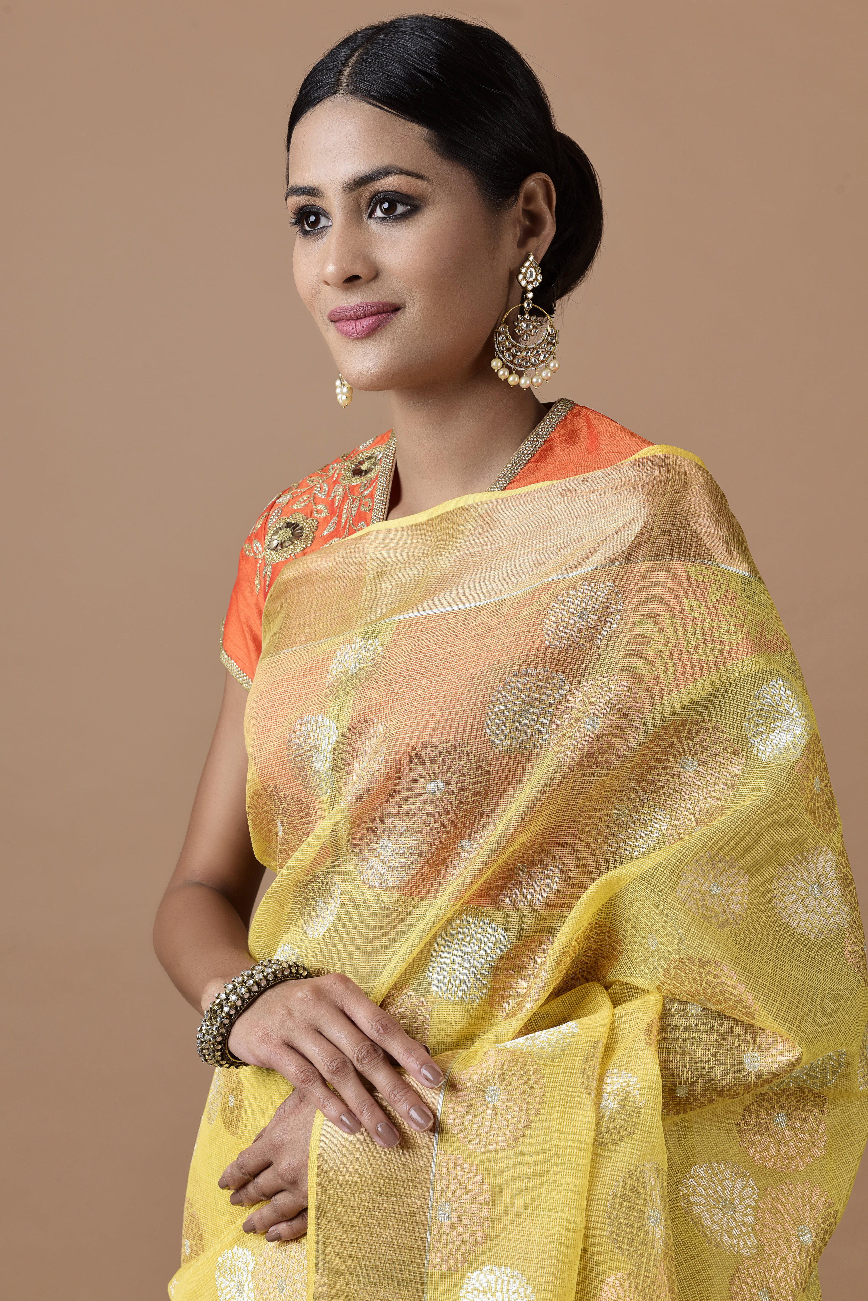 Kota Gulbahar Buta Zari With Badla Meena Saree