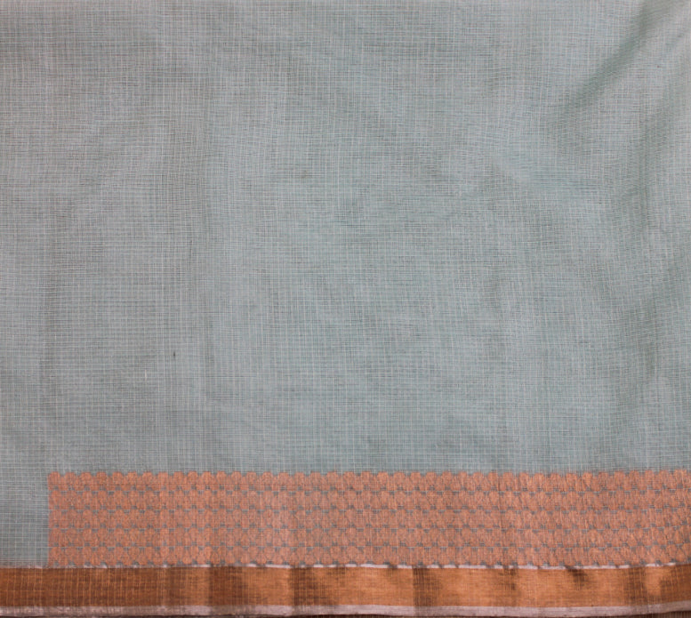 Kota Tissue Silver and Gold Zari Half & Half Buti Saree