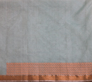 Kota Tissue Silver and Gold Zari Half & Half Buti Saree