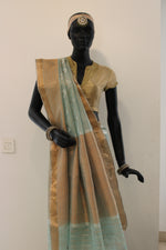Load image into Gallery viewer, Kota Tissue Silver and Gold Zari Half &amp; Half Buti Saree
