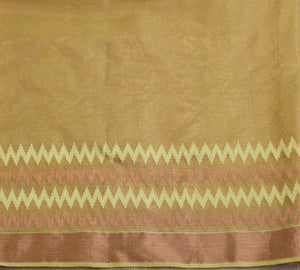 Kota Tissue Zari Mercerized Leher Yellow Saree