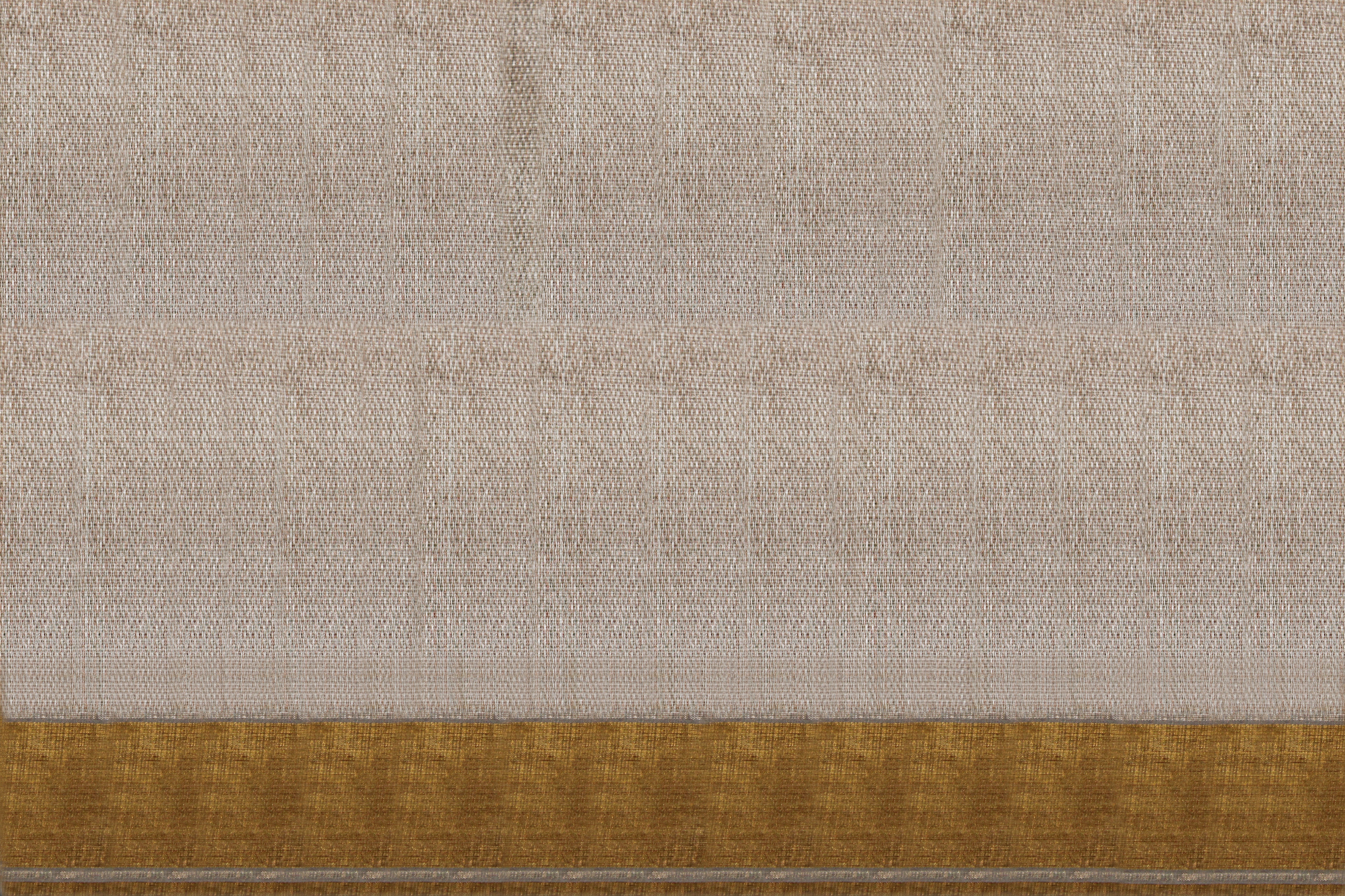 Kota Tissue Silver Gold Stripes Saree