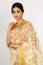 Load image into Gallery viewer, Kota Tissue Rose Jaal Saree
