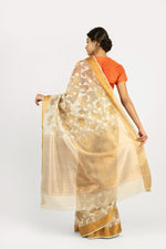 Load image into Gallery viewer, Kota Tissue Rose Jaal Saree
