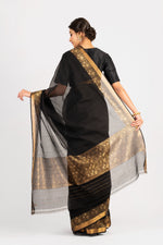 Load image into Gallery viewer, Kota Cotton Plain Saree With Meenakari Gold Zari Border
