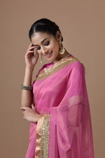 Load image into Gallery viewer, Kota Tissue Sequins Cutdana Broder Embroidery Saree
