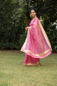Kota Tissue Sequins Cutdana Broder Embroidery Saree