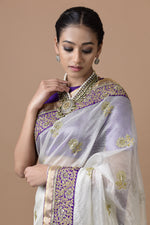 Load image into Gallery viewer, Kota Tissue Saree Gulbahar Embodeiry Border Tape Buti Saree
