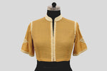 Load image into Gallery viewer, Tissue Chanderi Pearl Tikka Buti Beige Blouse Blouse
