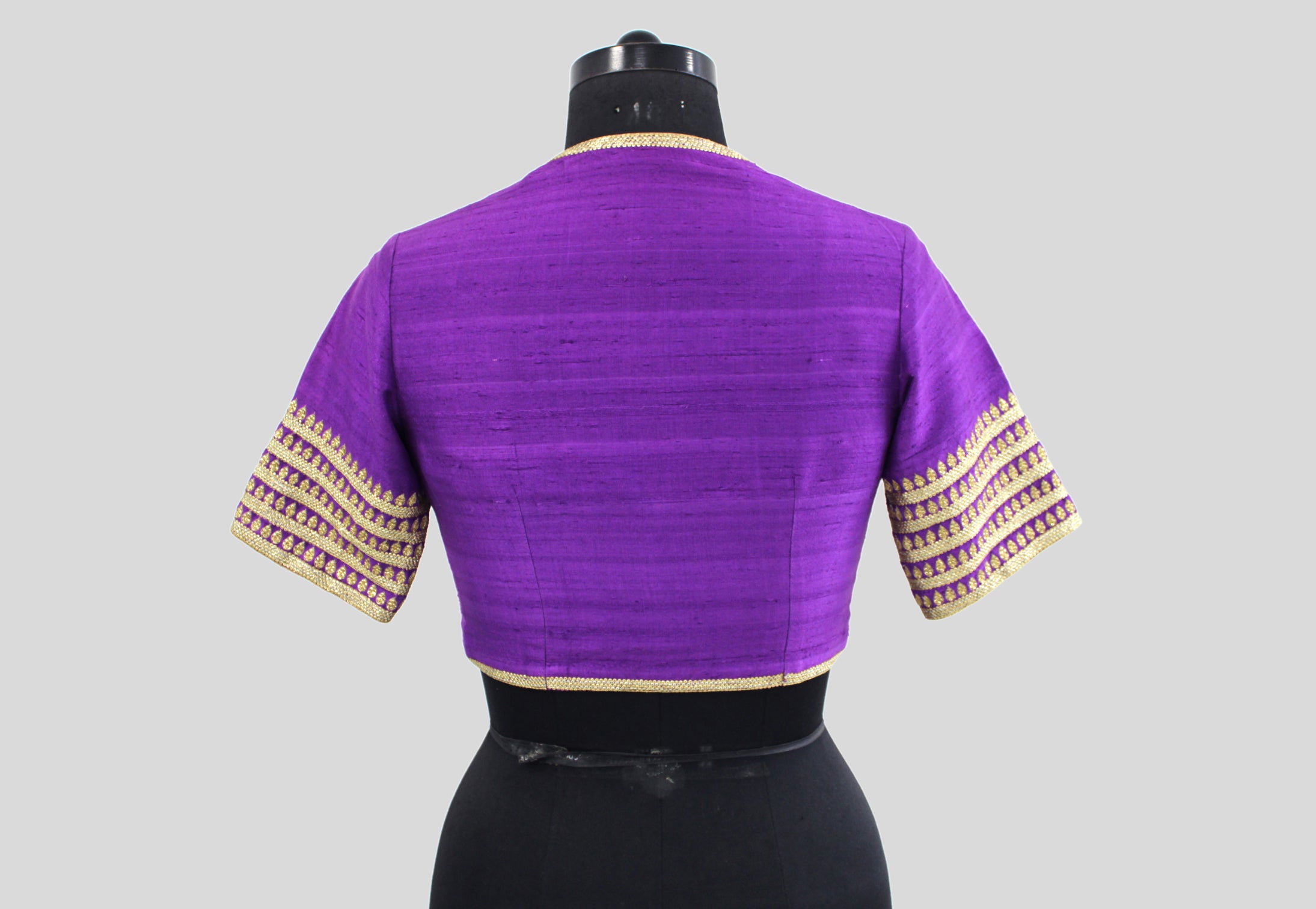 Dupion Kangoora Line Embroidery Blouse Purple
