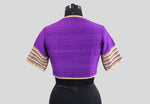 Load image into Gallery viewer, Dupion Kangoora Line Embroidery Blouse Purple
