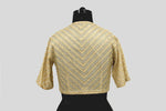 Load image into Gallery viewer, Tissue Chanderi Resham Sequence Herringbone Diagonal Line Off White Blouse
