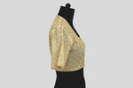 Load image into Gallery viewer, Tissue Chanderi Resham Sequence Herringbone Diagonal Line Off White Blouse

