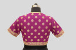 Load image into Gallery viewer, Matka Silk Traditional Buti Wine Blouse
