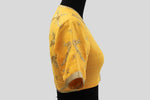 Load image into Gallery viewer, Matka Silk Parrot With Leaf Buti Yellow Blouse
