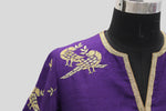 Load image into Gallery viewer, Matka Silk Parrot With Leaf Buti Purple Blouse

