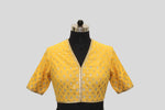 Load image into Gallery viewer, Dupion Silk Graded Diamond Yellow Blouse
