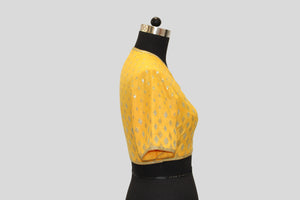 Dupion Silk Graded Diamond Yellow Blouse